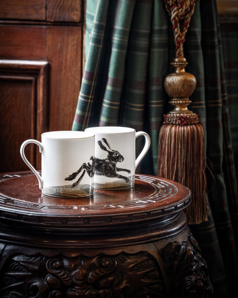 Set of 2 Leaping Hare Mugs