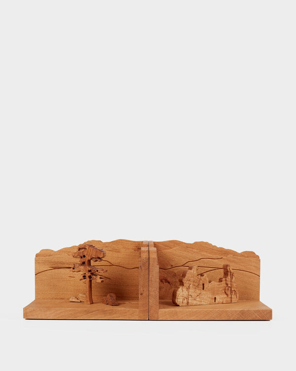 Hand-Crafted Scottish Oak Book-Ends