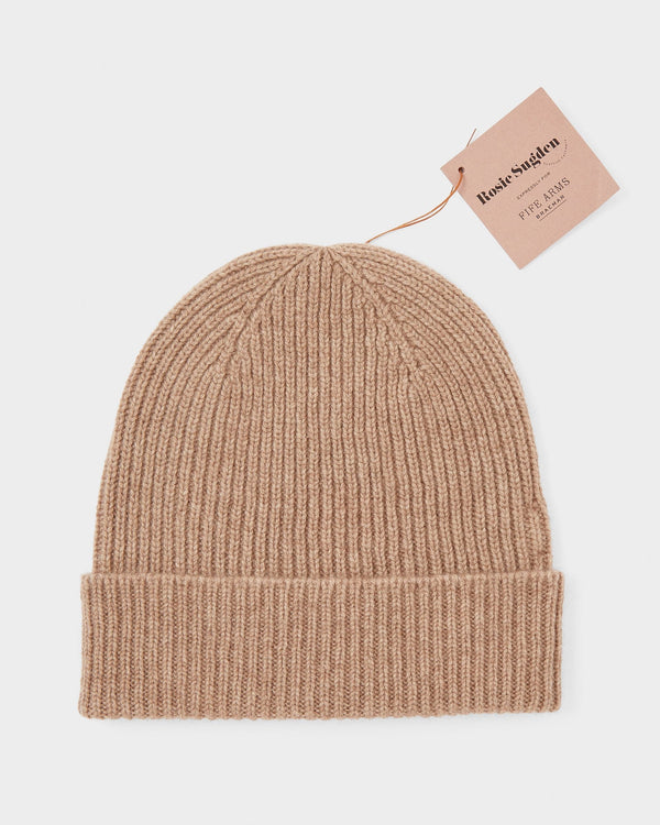 Rib Knit Cashmere Beanie