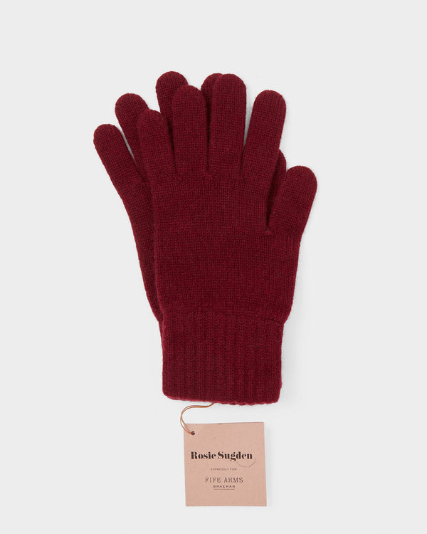 Ribbed Cuff Cashmere Gloves