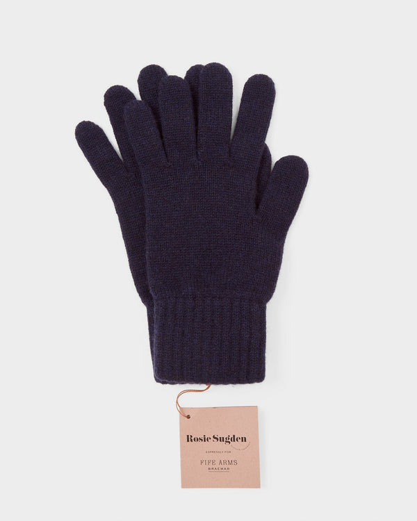 Ribbed Cuff Cashmere Gloves