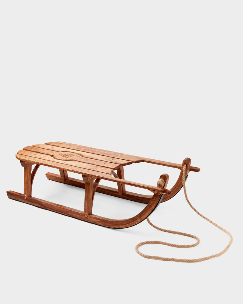 Hand-Carved Wooden Sledge