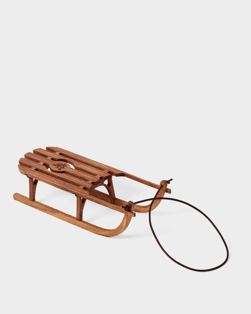 Minature Hand-Carved Wooden Sledge