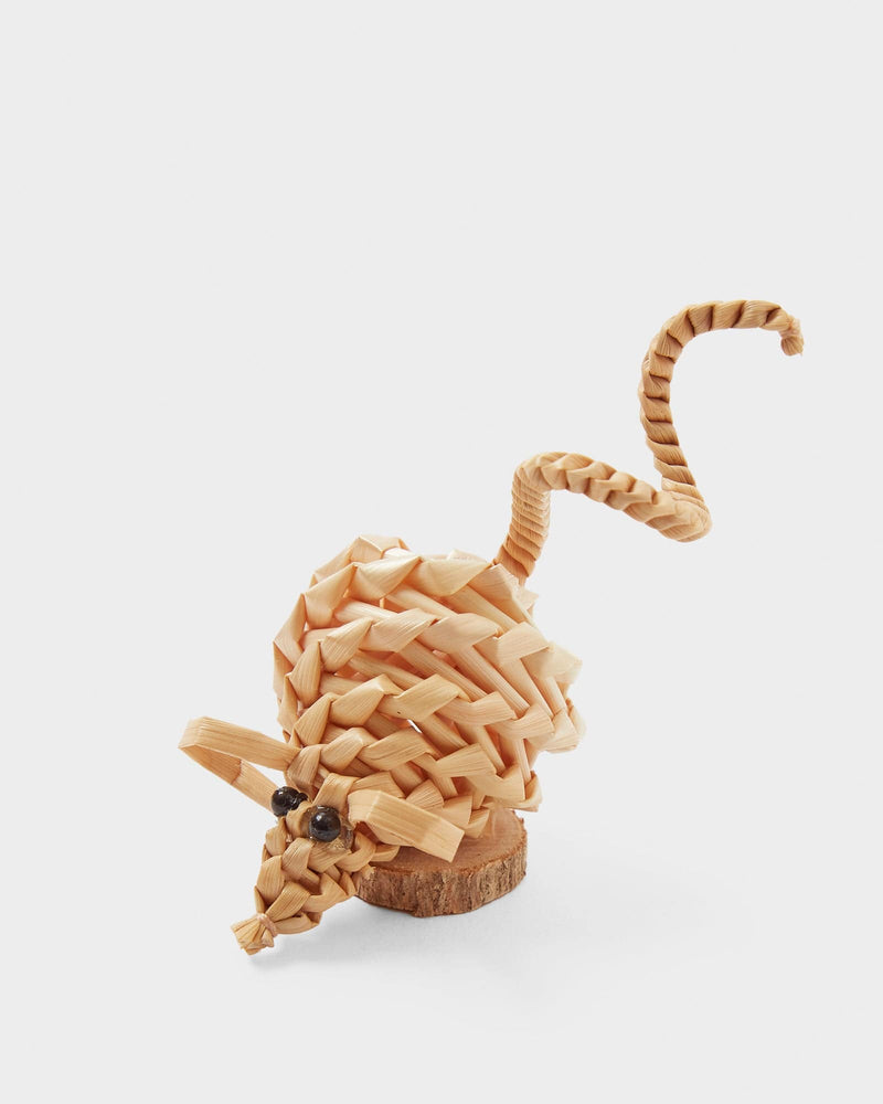 Hand-Crafted Miniature Straw Mice Decorations