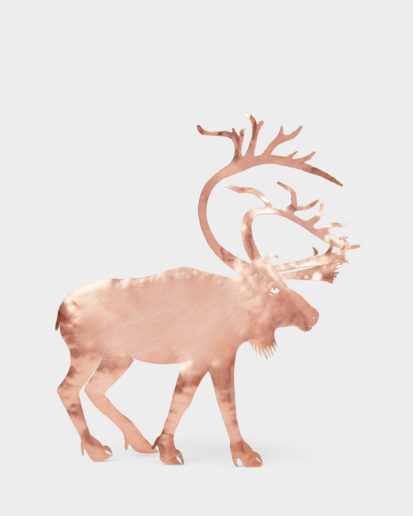 Handmade Copper Reindeer Tree Topper