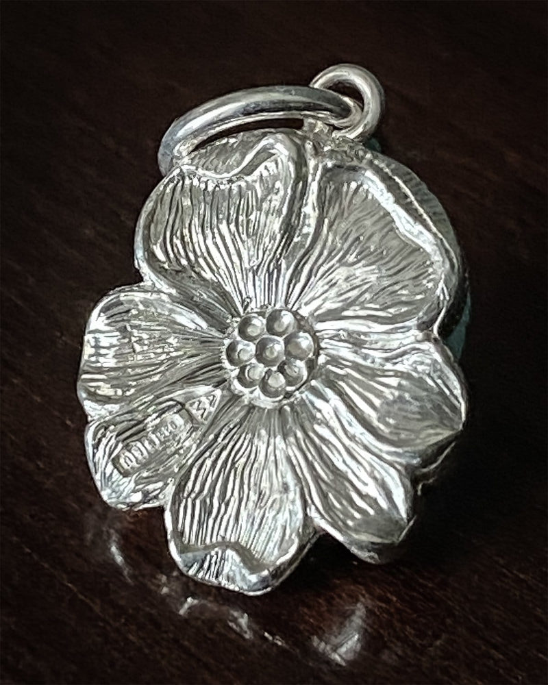 Flower & Bee Silver Pendant by Malcolm Appleby