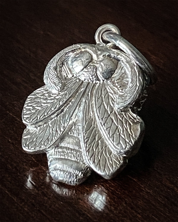 Flower & Bee Silver Pendant by Malcolm Appleby
