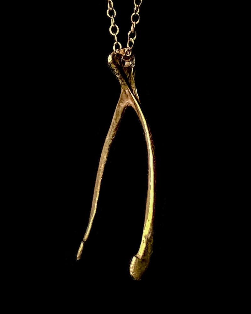 Gold Vermeil Partridge Wishbone Necklace