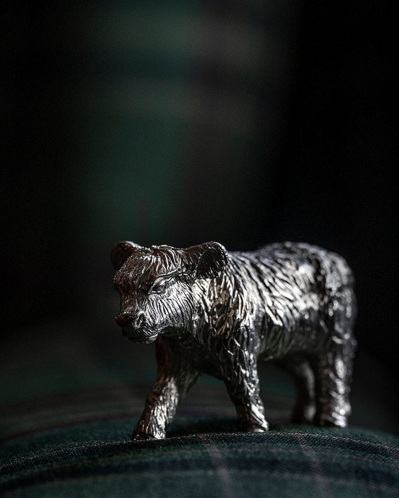 Limited-Edition Sterling Silver Highland Calf Table Ornament