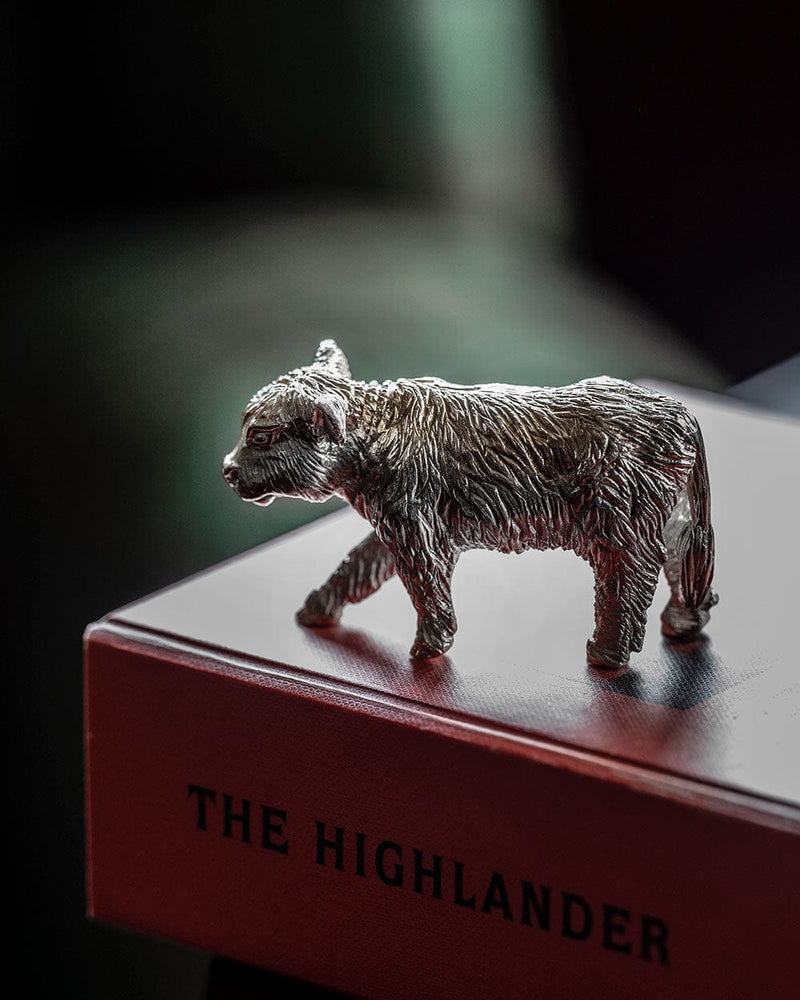 Limited-Edition Sterling Silver Highland Calf Table Ornament